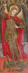 São Miguel matando o dragão (tempera no painel) (veja também 741471)